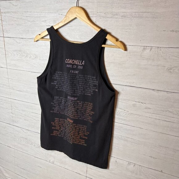 Coachella Tank Top Womens Size Small Gray Indio CA 2018 Lineup Rainbow Sunset - Picture 10 of 14